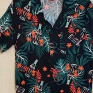 Mens Tropical Coca Cola shirt short sleeve medium  button up